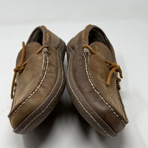 LL Bean Slippers Mens 11 M Brown Leather Flannel Lined Comfort Indoor Outdoor main image 9